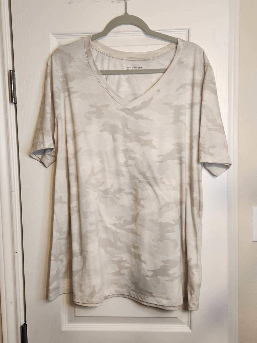 Light Beige Camo V-Neck Tee